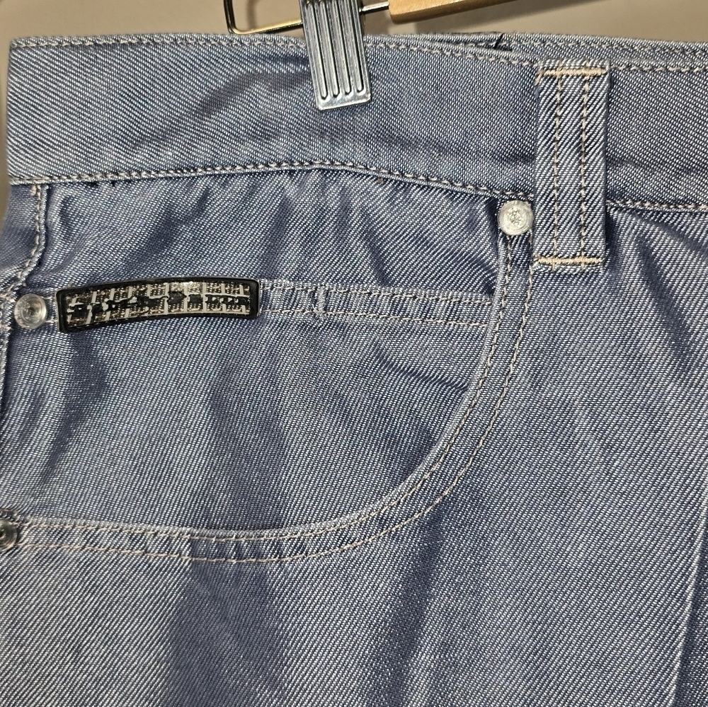 Pelle Pelle 78 Vintage Y2K Denim Utility Cargo Shorts Streetwear Size 40 - Picture 3 of 10
